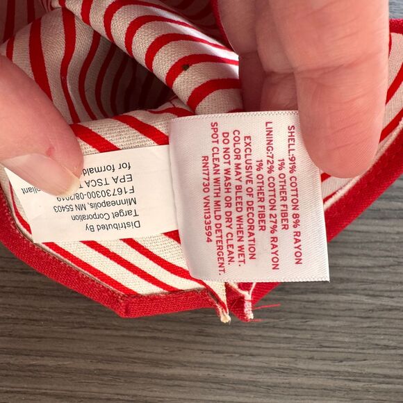 Cotton blend christmas envelope card red white north pole candy cane striped - Picture 5 of 5